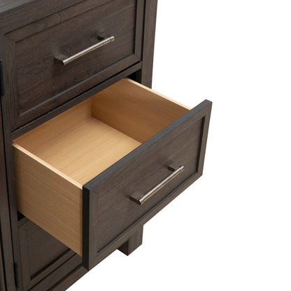 Modern Edge Dresser & Mirror Set for Bedroom - Caffe