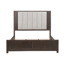 Modern Edge King Upholstered Bedframe for Bedroom - Caffe Brown