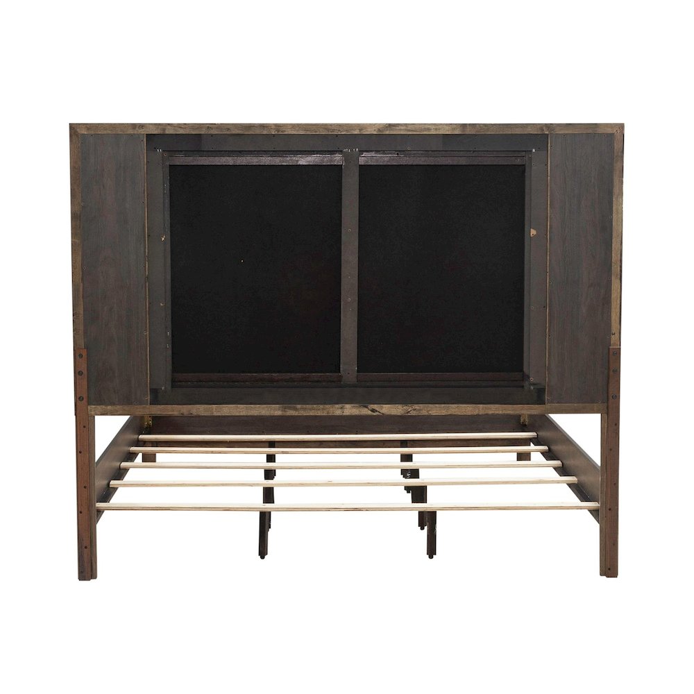 Modern Edge King Upholstered Bedframe for Bedroom - Caffe Brown