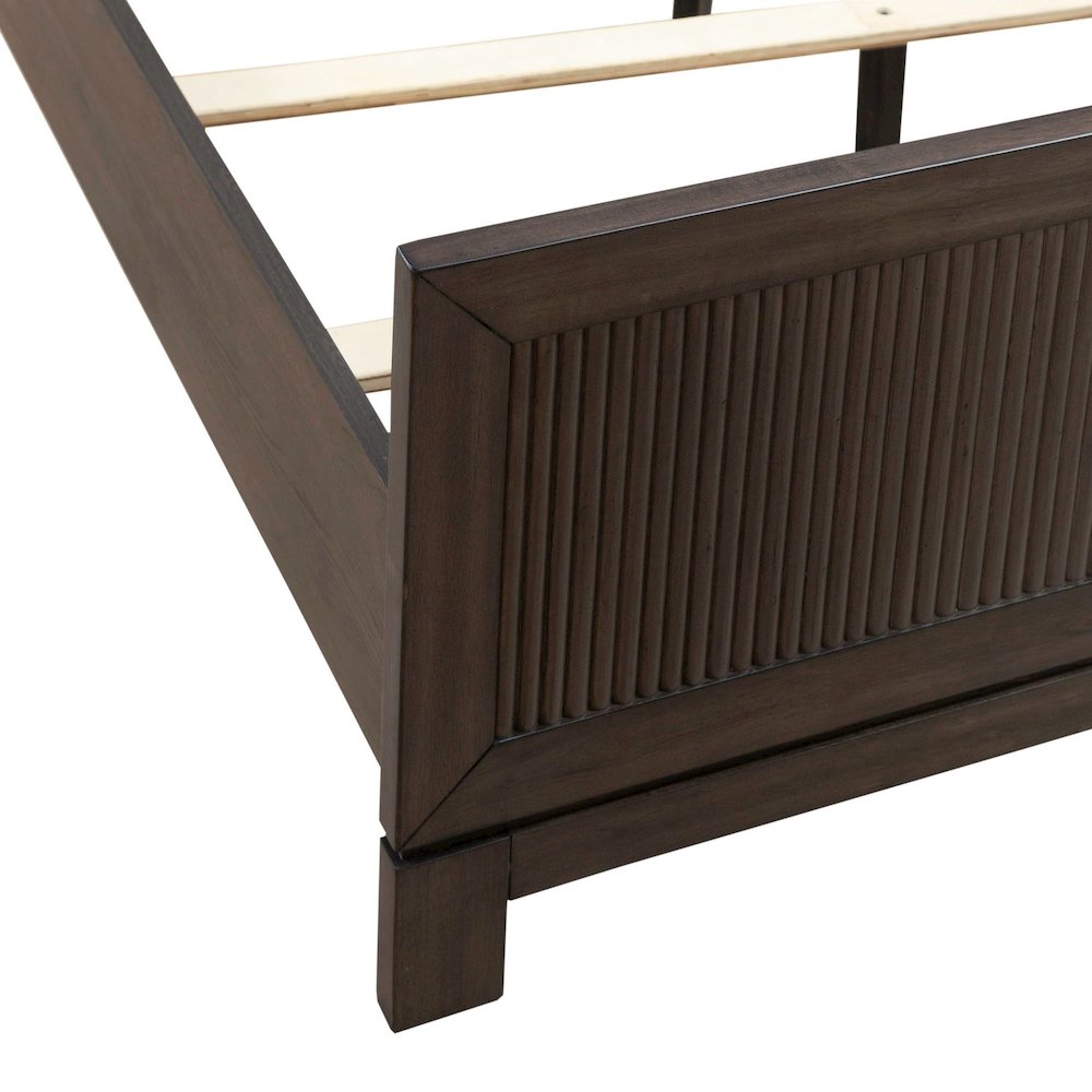 Modern Edge King Upholstered Bedframe for Bedroom - Caffe Brown