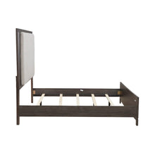 Modern Edge Queen Upholstered Bedframe for Bedroom - Caffe Brown