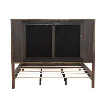 Modern Edge Queen Upholstered Bedframe for Bedroom - Caffe Brown