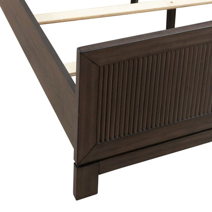 Modern Edge Queen Upholstered Bedframe for Bedroom - Caffe Brown