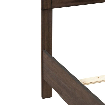 Modern Edge Queen Upholstered Bedframe for Bedroom - Caffe Brown