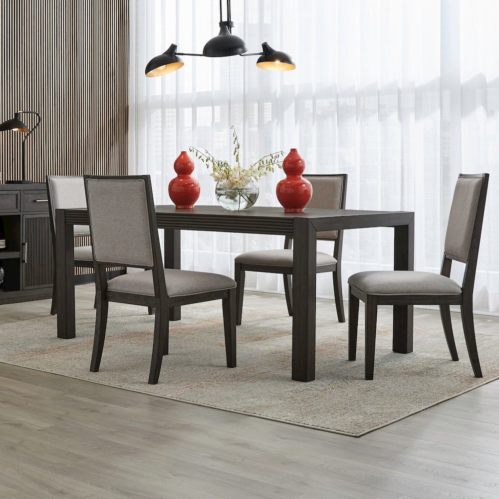 Modern Edge 5 Piece Rectangular Table Set - Caffe