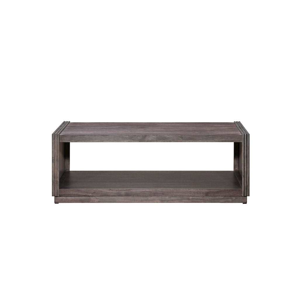 Modern Edge Cocktail Table for Living Room with Casters - Caffe Brown