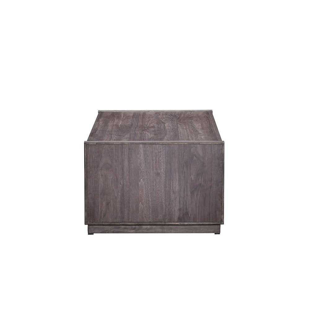 Modern Edge Cocktail Table for Living Room with Casters - Caffe Brown
