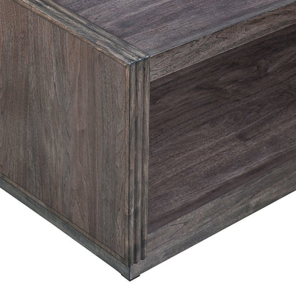 Modern Edge Cocktail Table for Living Room with Casters - Caffe Brown