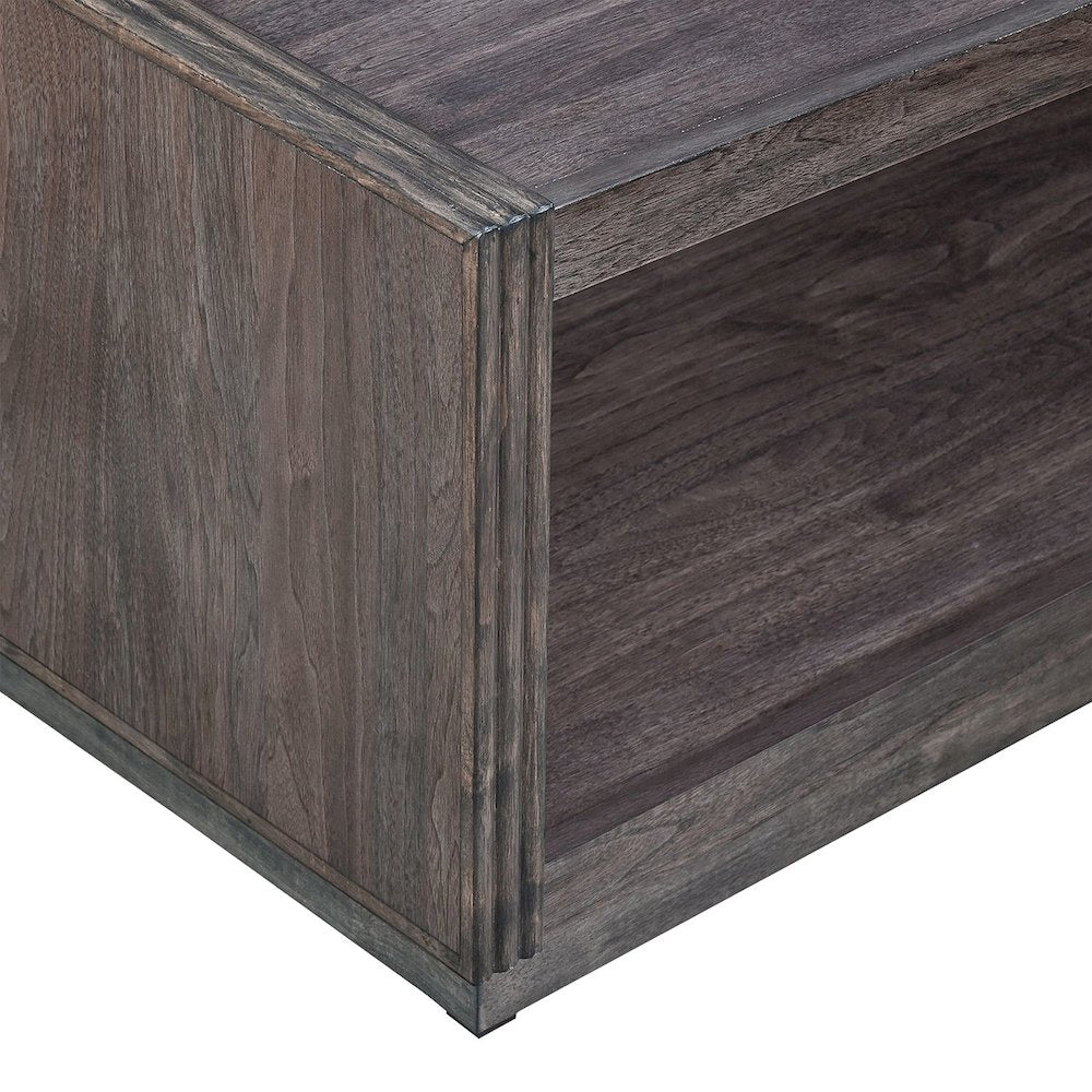 Modern Edge Cocktail Table for Living Room with Casters - Caffe Brown