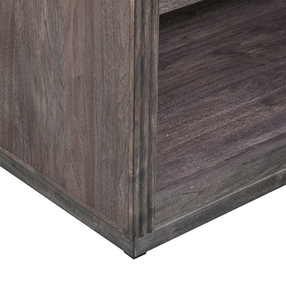 Modern Edge Cocktail Table for Living Room with Casters - Caffe Brown