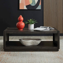 Modern Edge Cocktail Table for Living Room with Casters - Caffe Brown