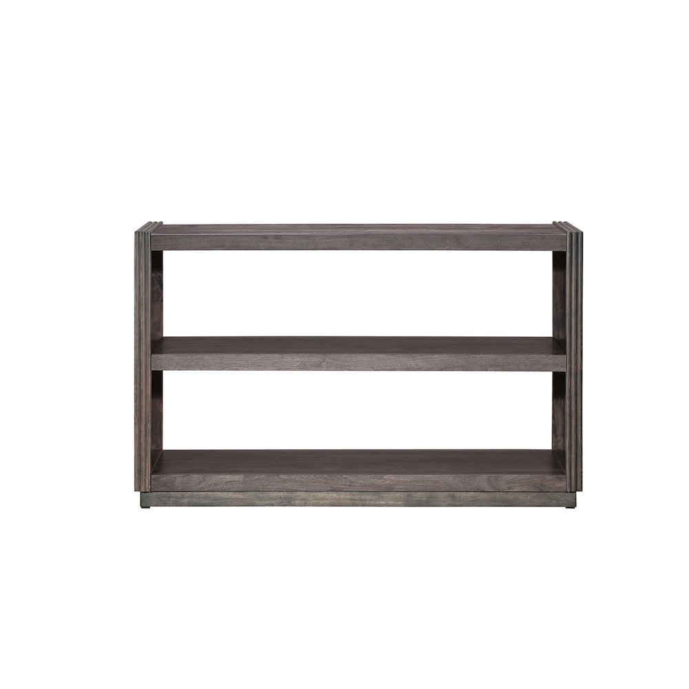 Modern Edge Sofa Table for Living Room Storage Display - Caffe Brown