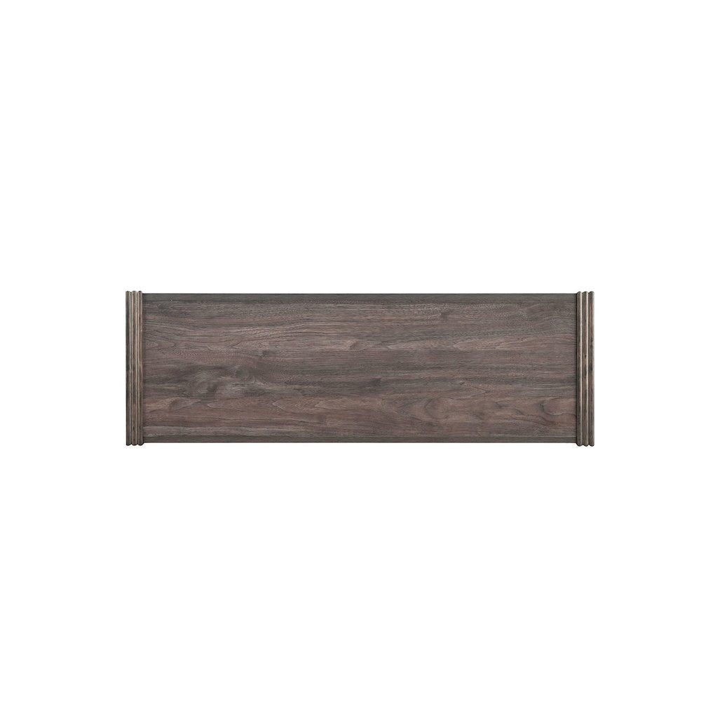 Modern Edge Sofa Table for Living Room Storage Display - Caffe Brown