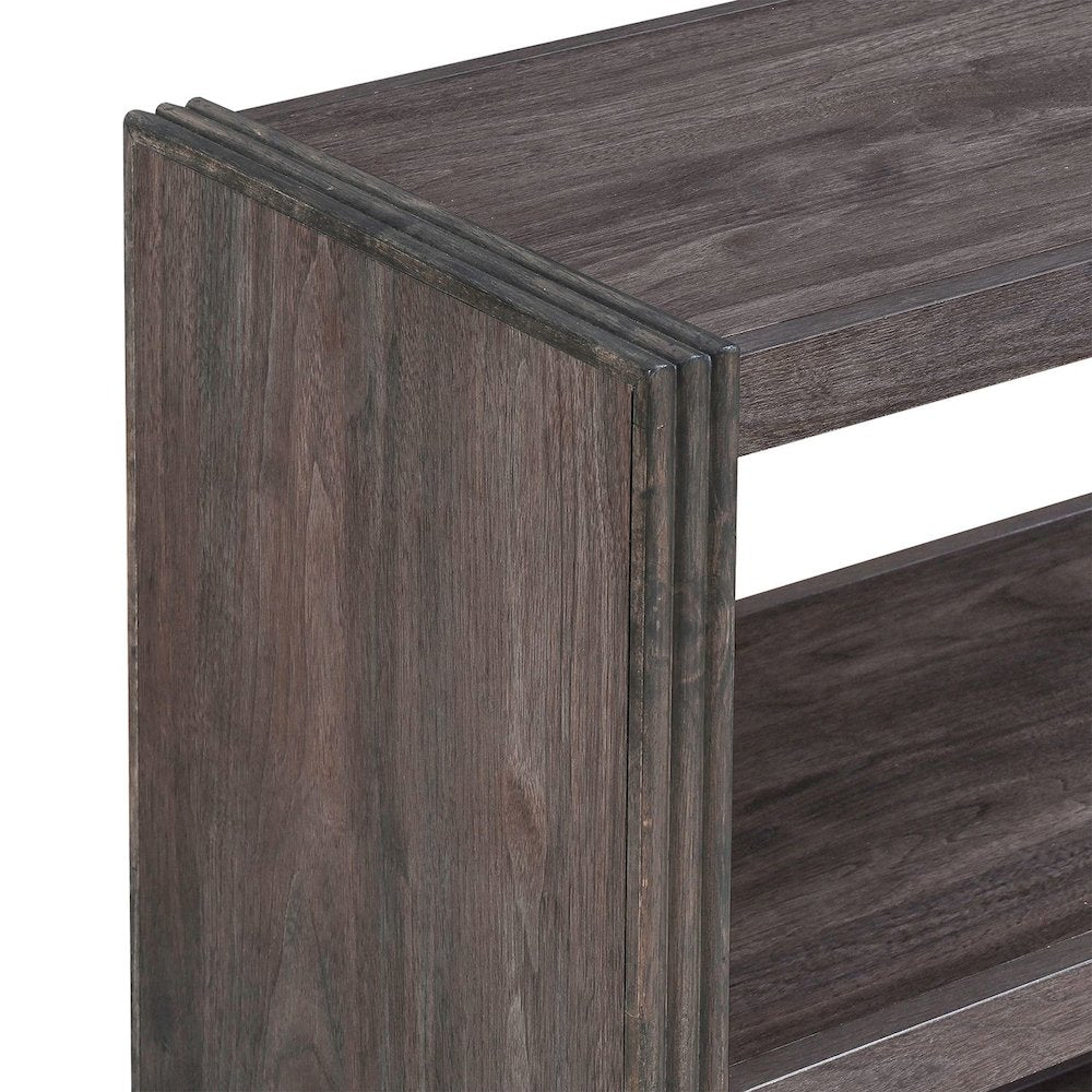 Modern Edge Sofa Table for Living Room Storage Display - Caffe Brown
