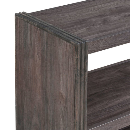 Modern Edge Sofa Table for Living Room Storage Display - Caffe Brown