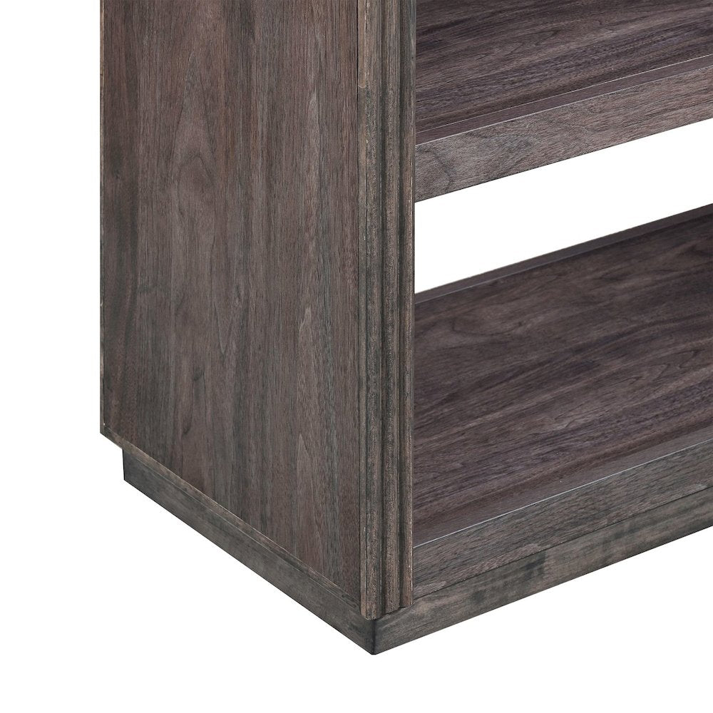 Modern Edge Sofa Table for Living Room Storage Display - Caffe Brown