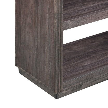 Modern Edge Sofa Table for Living Room Storage Display - Caffe Brown