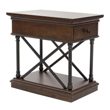 Tribeca Drawer Chair Side Table in Cordovian Brown