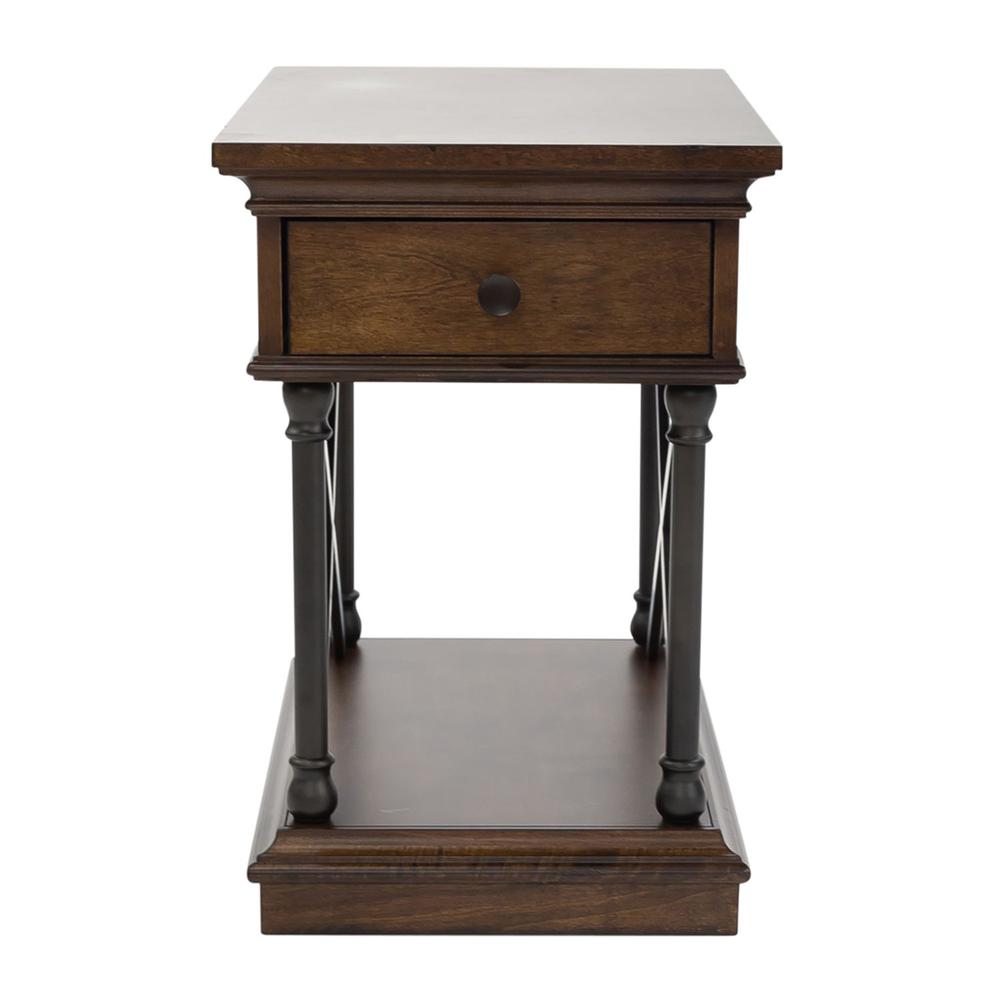 Tribeca Drawer Chair Side Table in Cordovian Brown