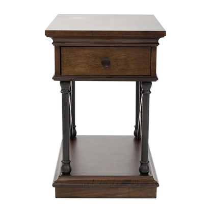 Tribeca Drawer Chair Side Table in Cordovian Brown