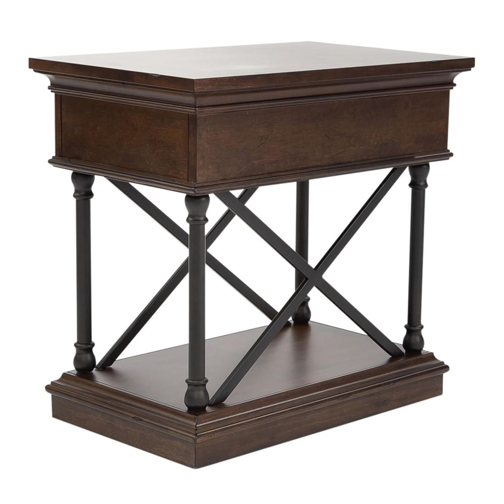Tribeca Drawer Chair Side Table in Cordovian Brown