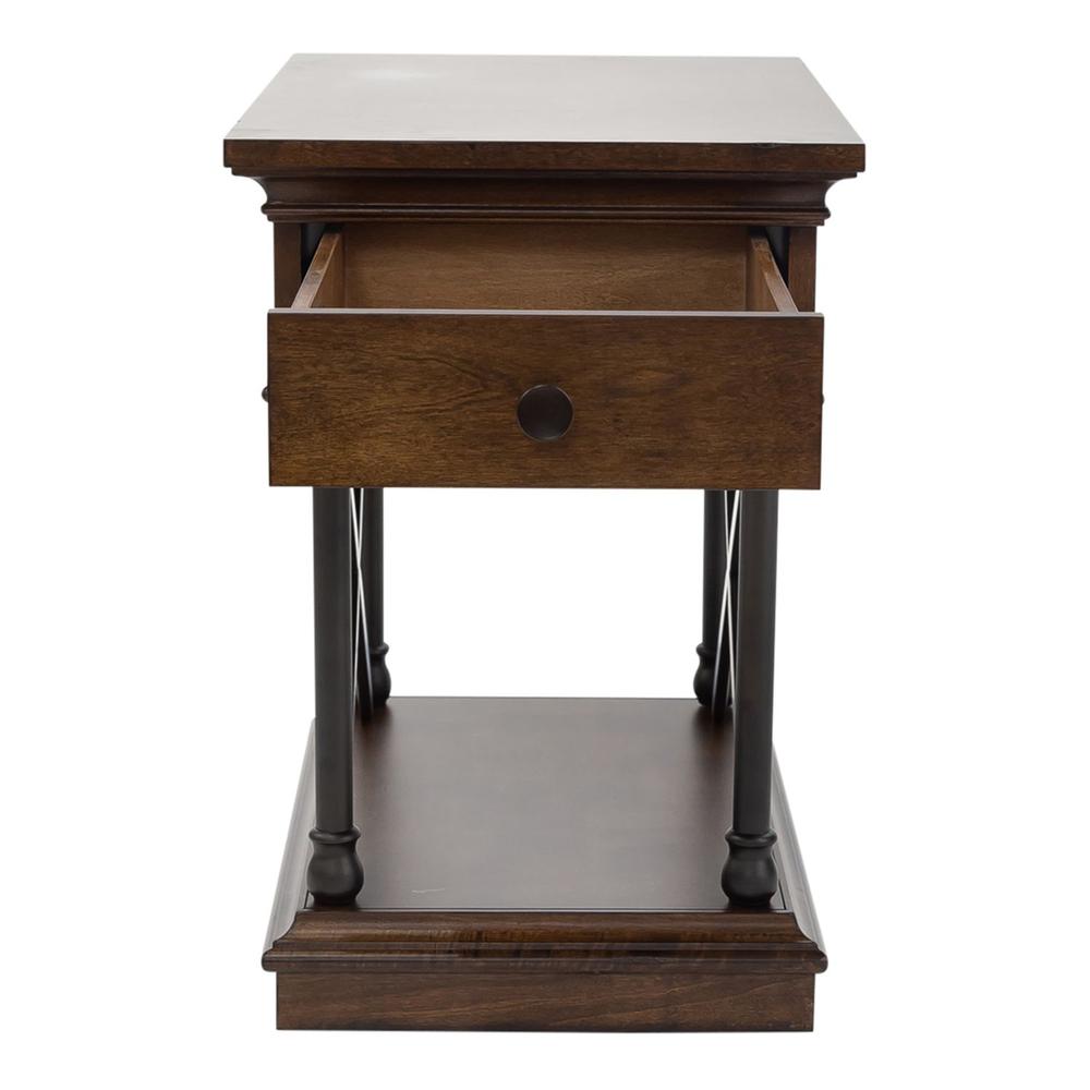 Tribeca Drawer Chair Side Table in Cordovian Brown