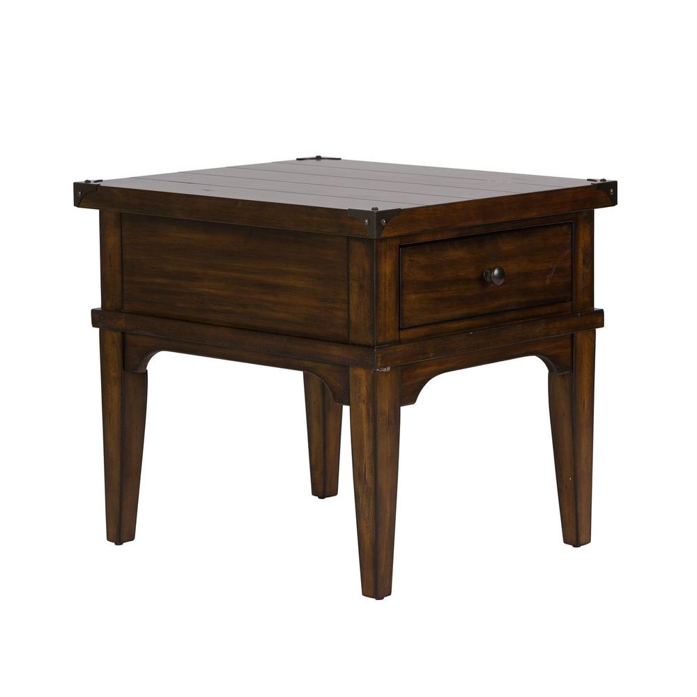 Aspen Skies End Table in Russet Brown