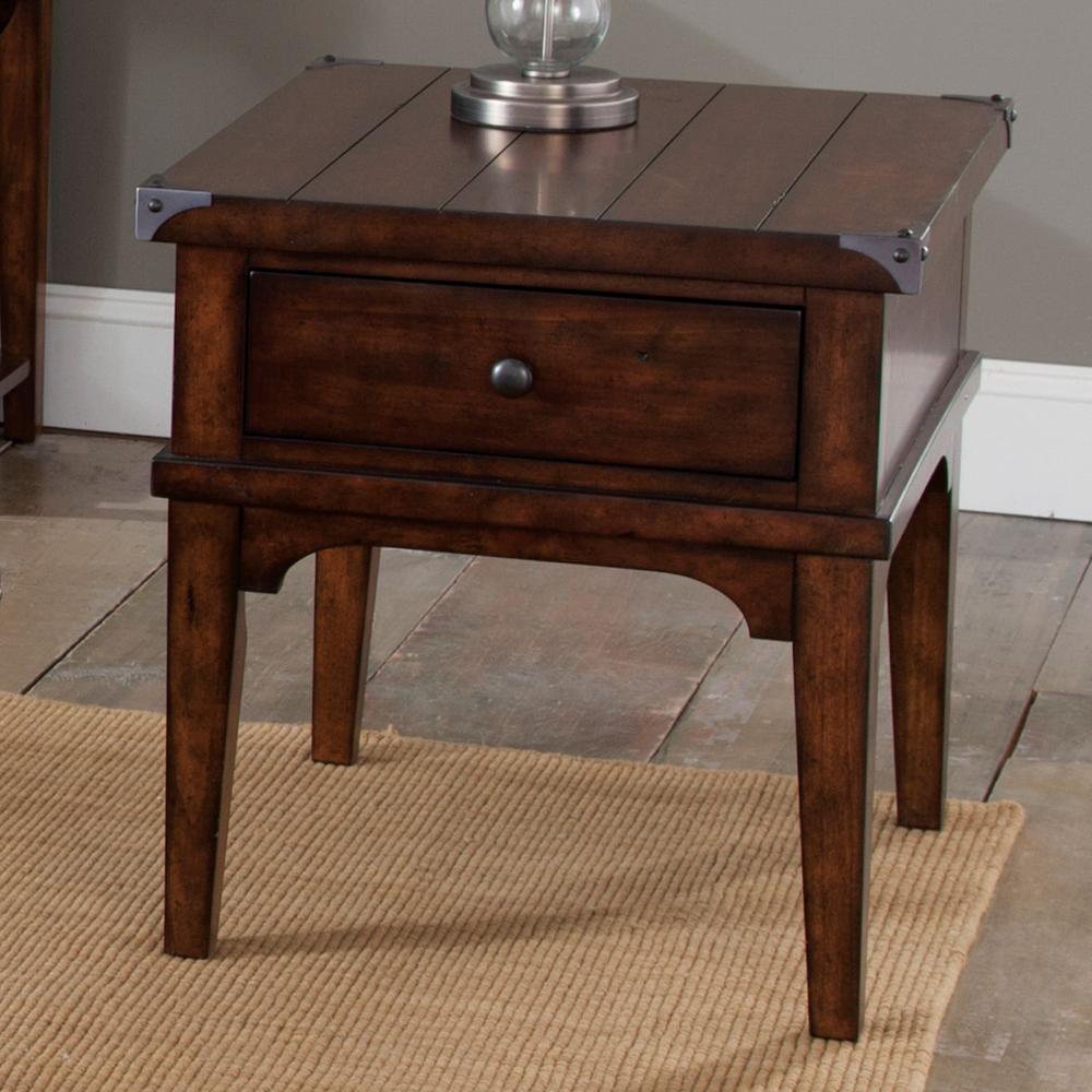 Aspen Skies End Table in Russet Brown