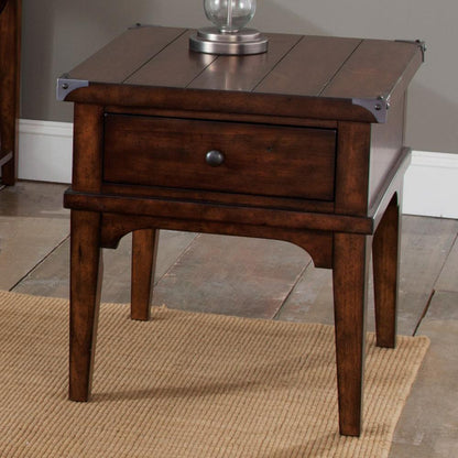 Aspen Skies End Table in Russet Brown