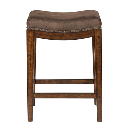 Aspen Skies Upholstered Console Stool in Russet Brown