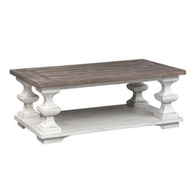 Sedona Cocktail Table in Heavy Distressed White w/ Gravel Top