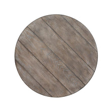 Sedona Round End Table in Heavy Distressed White w/ Gravel Top