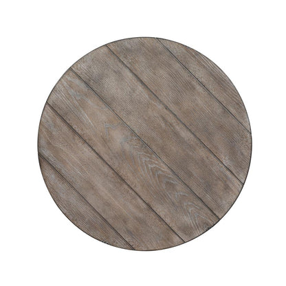 Sedona Round End Table in Heavy Distressed White w/ Gravel Top