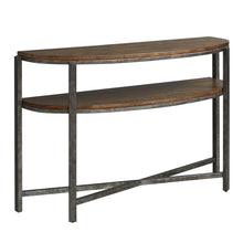 Breckinridge Demilune Sofa Table in Mahogany Spice w/ Pewter Metal