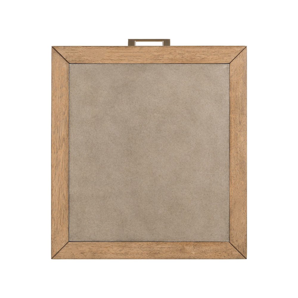 Living Room End Table  with Storage Drawer - Brown Oak Wood & Faux Concrete Top