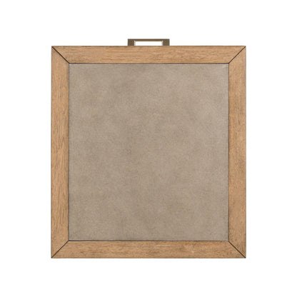 Living Room End Table  with Storage Drawer - Brown Oak Wood & Faux Concrete Top
