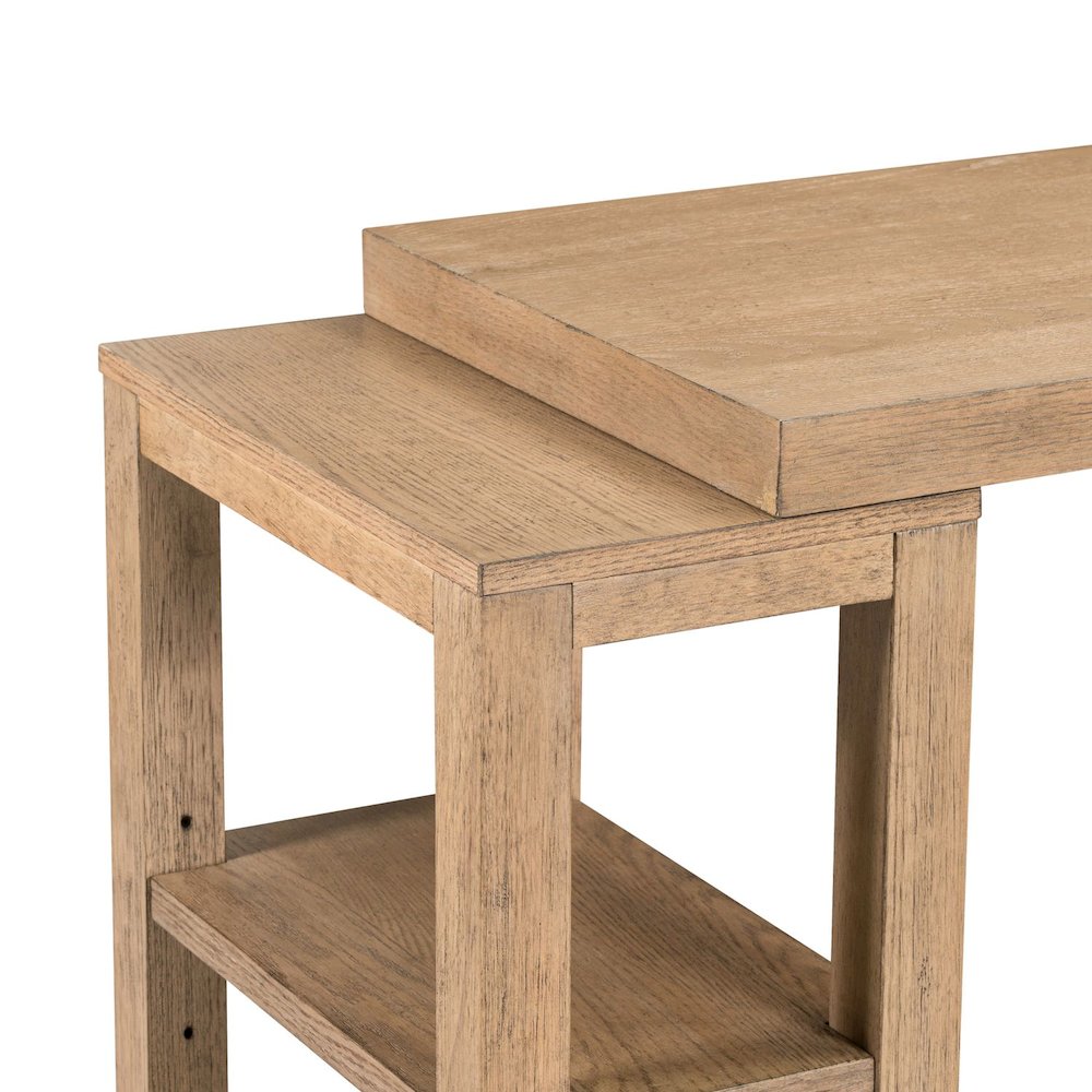 Corso Living Room Console Table Desk Contemporary - Brown Oak Wood