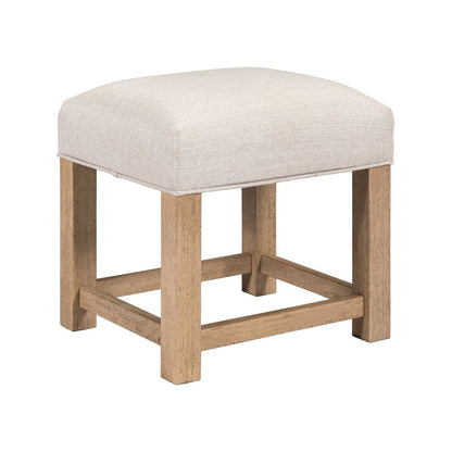 3 Piece Living Room Set - Console Table Desk, 2 Upholstered Stools - Oak Wood