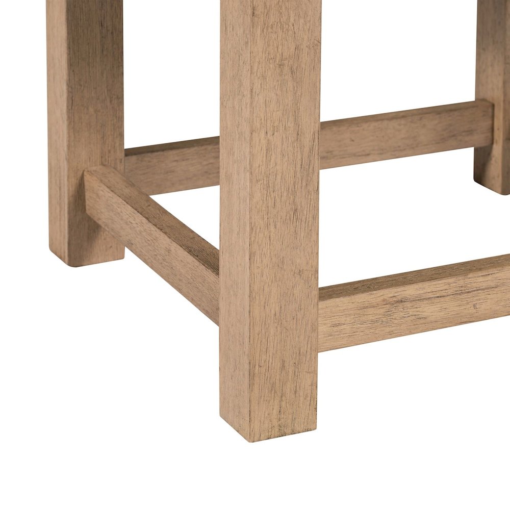 Corso Upholstered Console Stool 19" Height  - Oak Wood & Taupe Linen