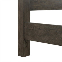 Brown King Panel Bed Headboard with LED Touch Light and Oak Veneers