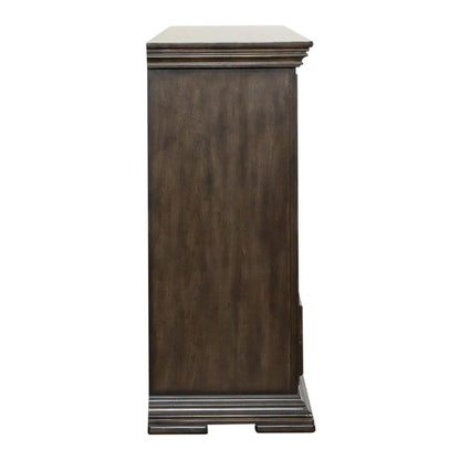 Big Valley 2 Door 6 Drawer Dresser in Brownstone w/ Heavy Distressing