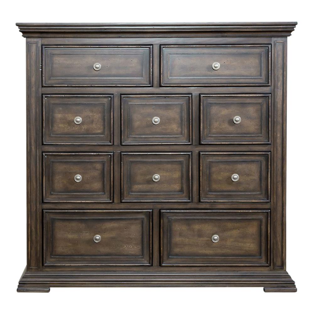 Big Valley 10 Drawer Chesser in Brownstone w/ Heavy Distressing