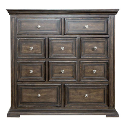 Big Valley 10 Drawer Chesser in Brownstone w/ Heavy Distressing