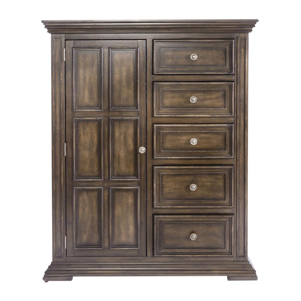 Big Valley Door Chest in Brownstone w/ Heavy Distressing
