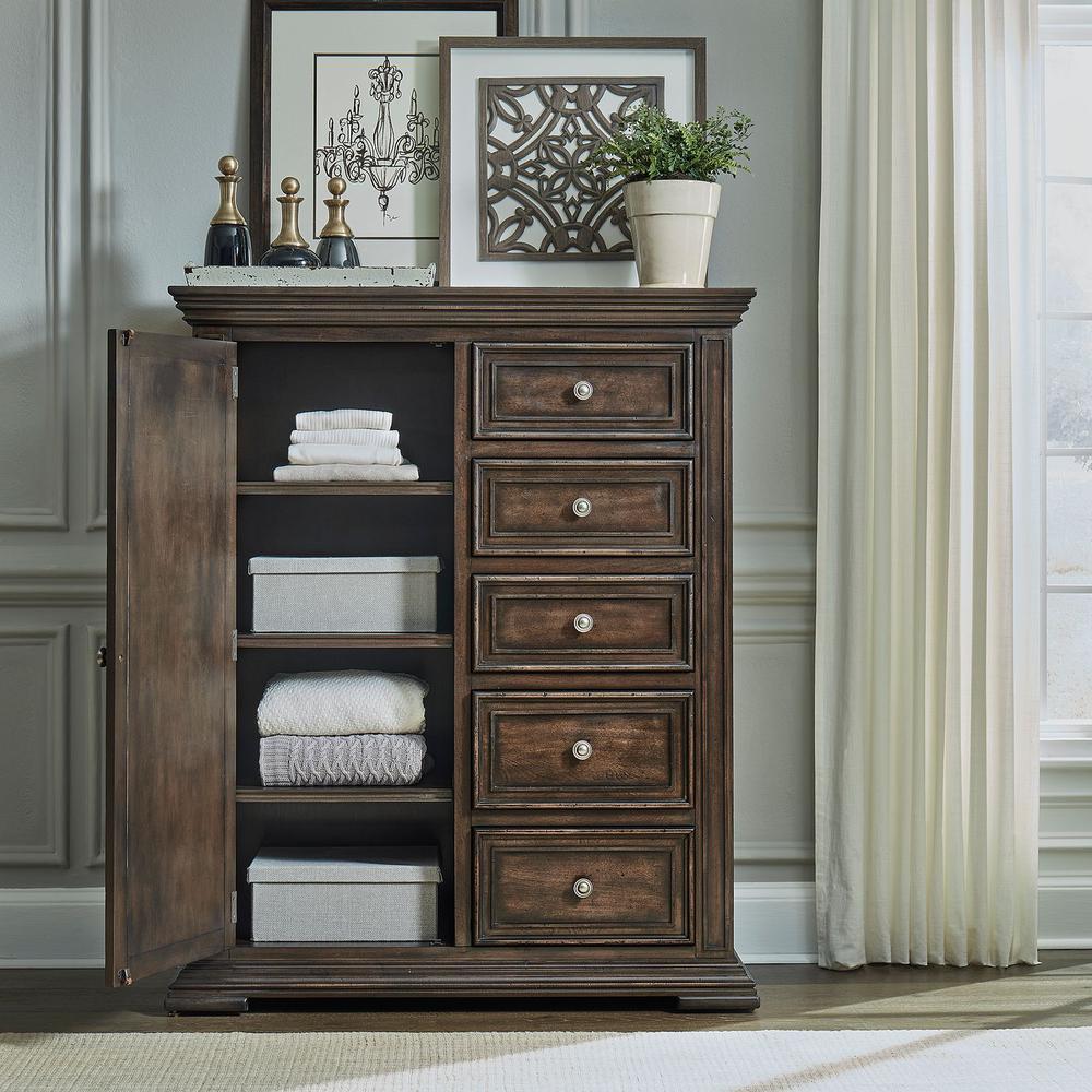 Big Valley Door Chest in Brownstone w/ Heavy Distressing
