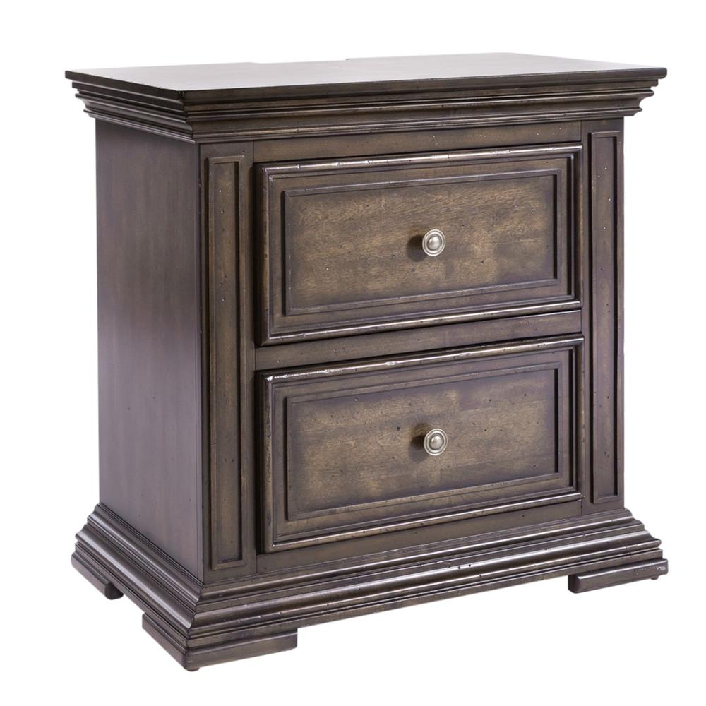 2 Drawer Night Stand w/ Charging Station