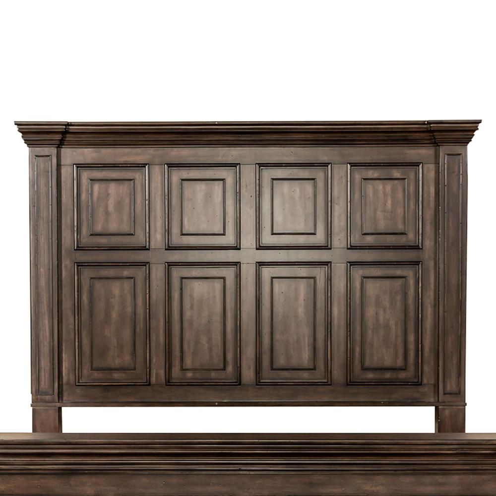 Big Valley King California Panel Bed in Brownstone w/ Heavy Distressing