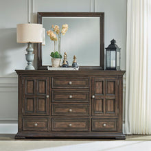 Big Valley Dresser & Mirror in Brownstone w/ Heavy Distressing