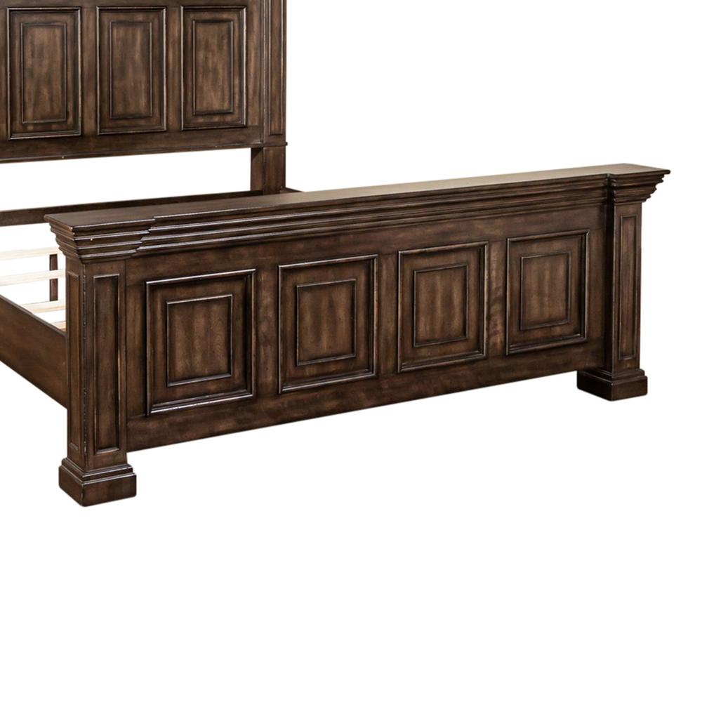 Big Valley King Panel Bed in Brownstone w/ Heavy Distressing