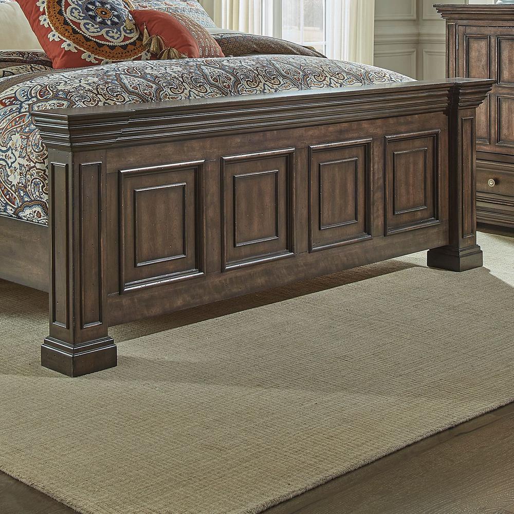 Big Valley Queen Panel Bed in Brownstone w/ Heavy Distressing